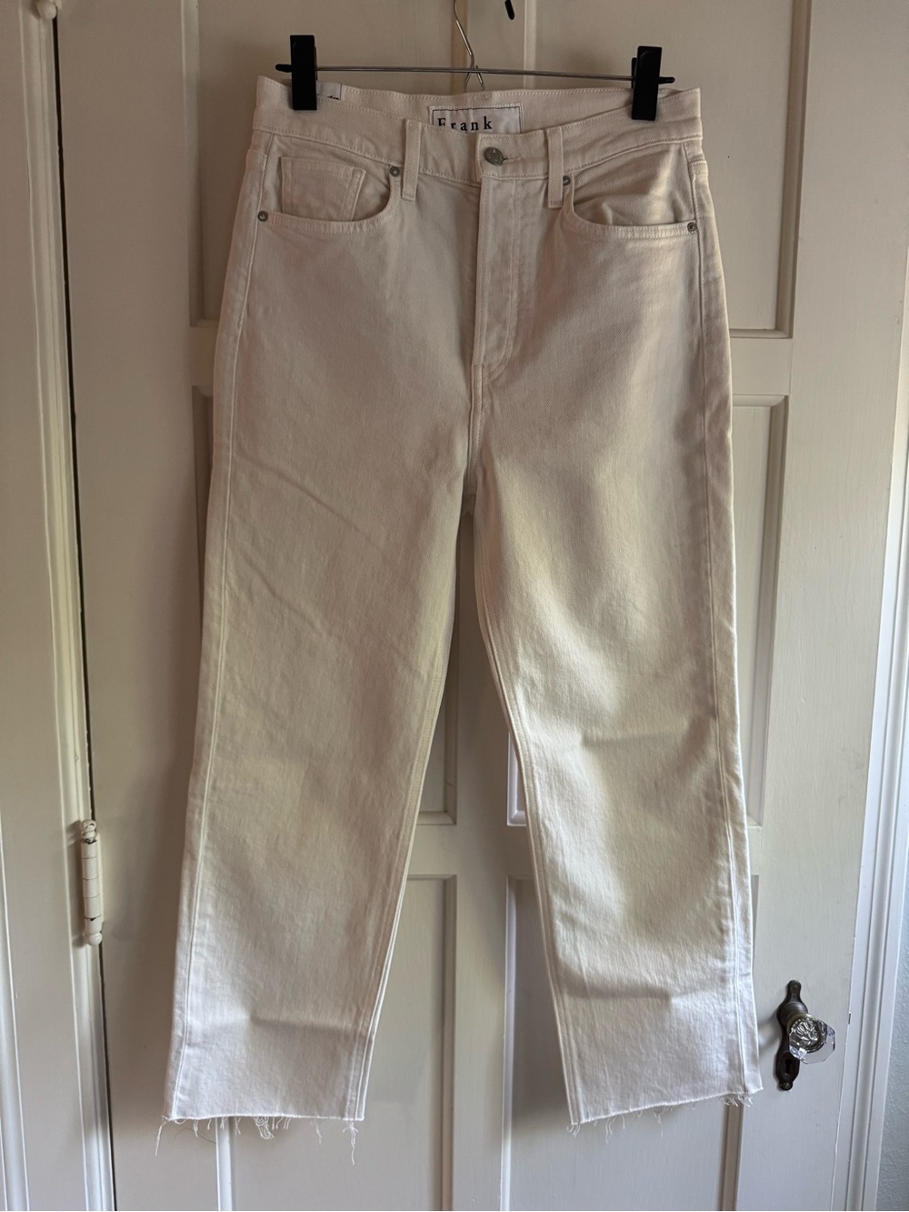 Frank & Eileen Cream Straight-Leg Jeans